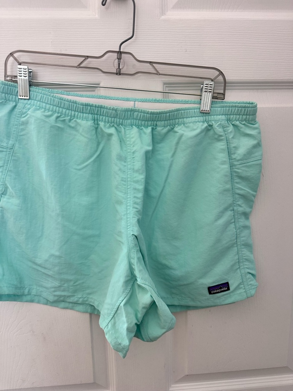 Patagonia Mint Green Casual Shorts with Logo Patch